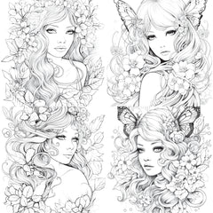 Beautiful Fairies Coloring Book - CraftNest - Digital Crafting and Art