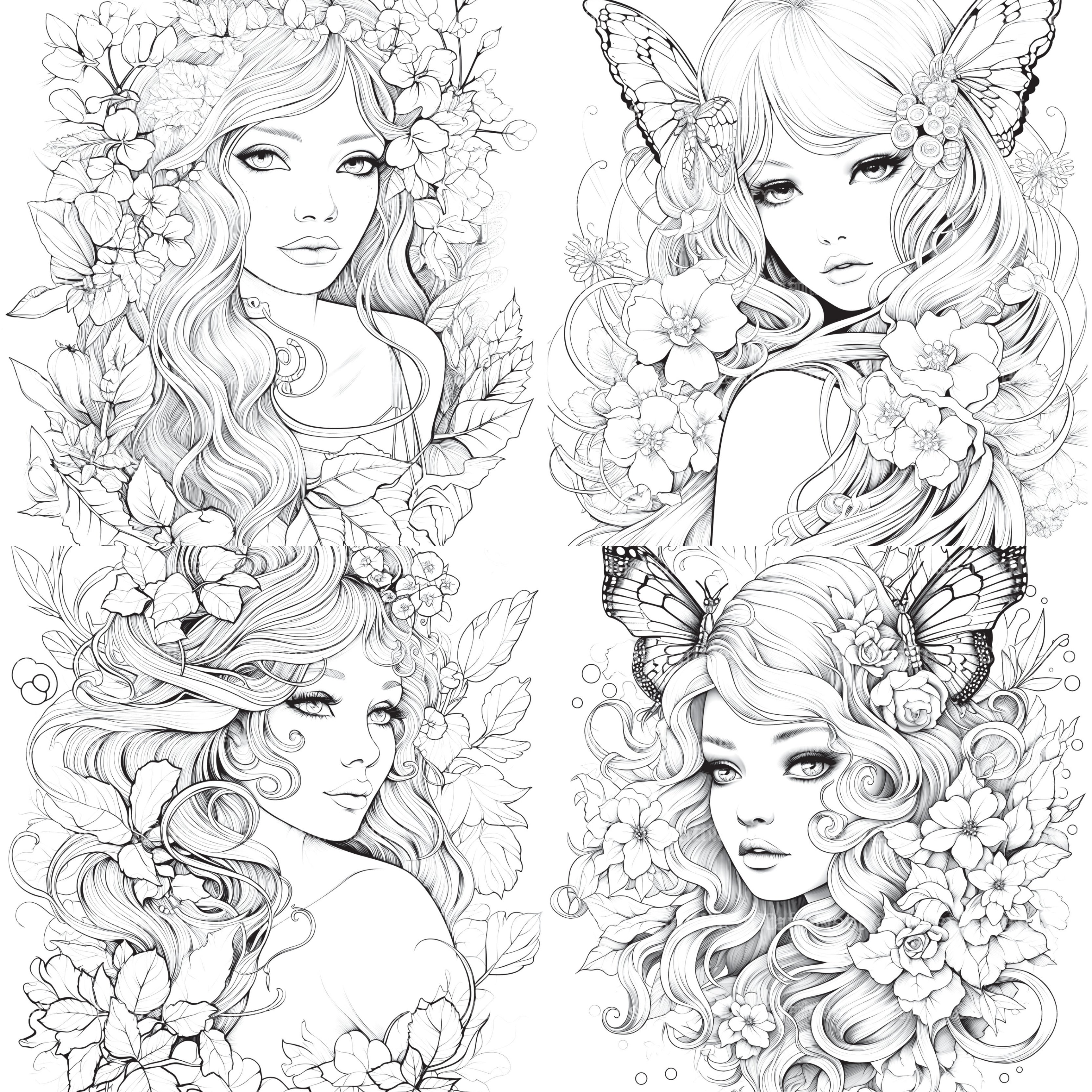 Beautiful Fairies Coloring Book - CraftNest - Digital Crafting and Art