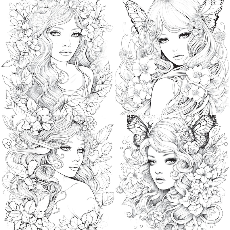 Beautiful Fairies Coloring Book - CraftNest - Digital Crafting and Art