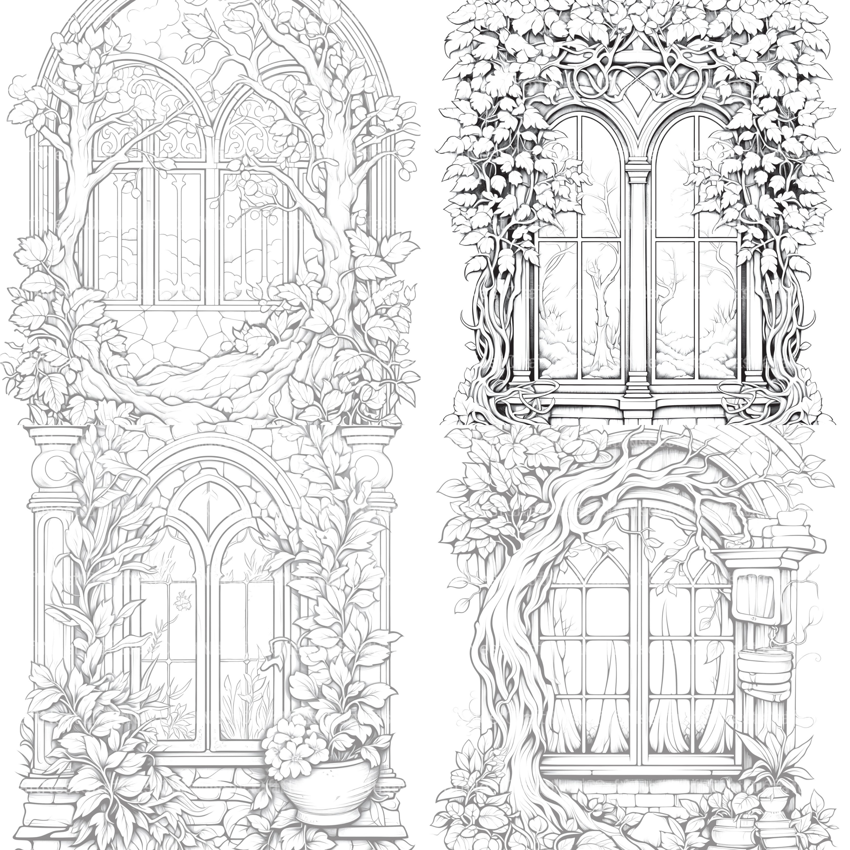Blooming Window Coloring Book - CraftNest - Digital Crafting and Art