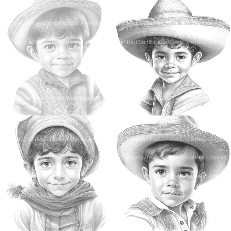 Cute Mexican Boy Coloring Book - CraftNest - Digital Crafting and Art