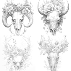Floral Skull Coloring Book - CraftNest - Digital Crafting and Art