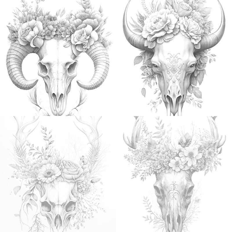 Floral Skull Coloring Book - CraftNest - Digital Crafting and Art