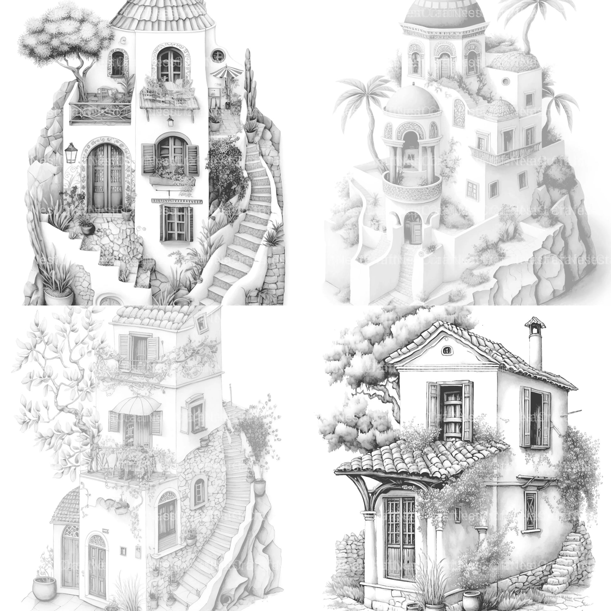 Greek Tiny House Coloring Book - CraftNest - Digital Crafting and Art