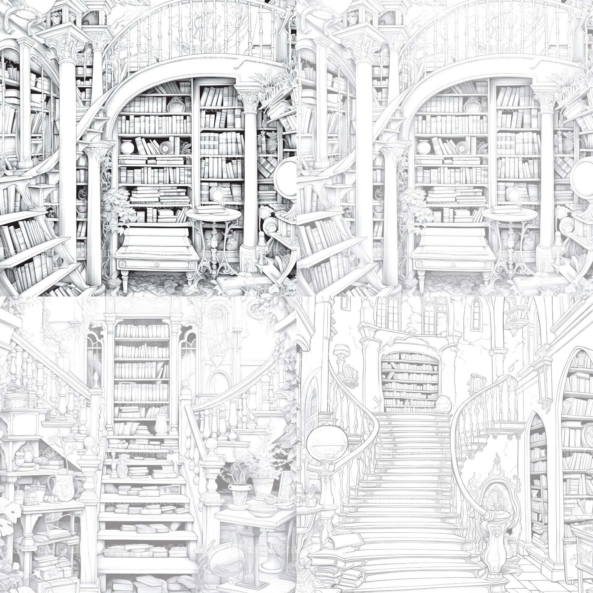 Enchanted Library Coloring Book - CraftNest - Digital Crafting and Art