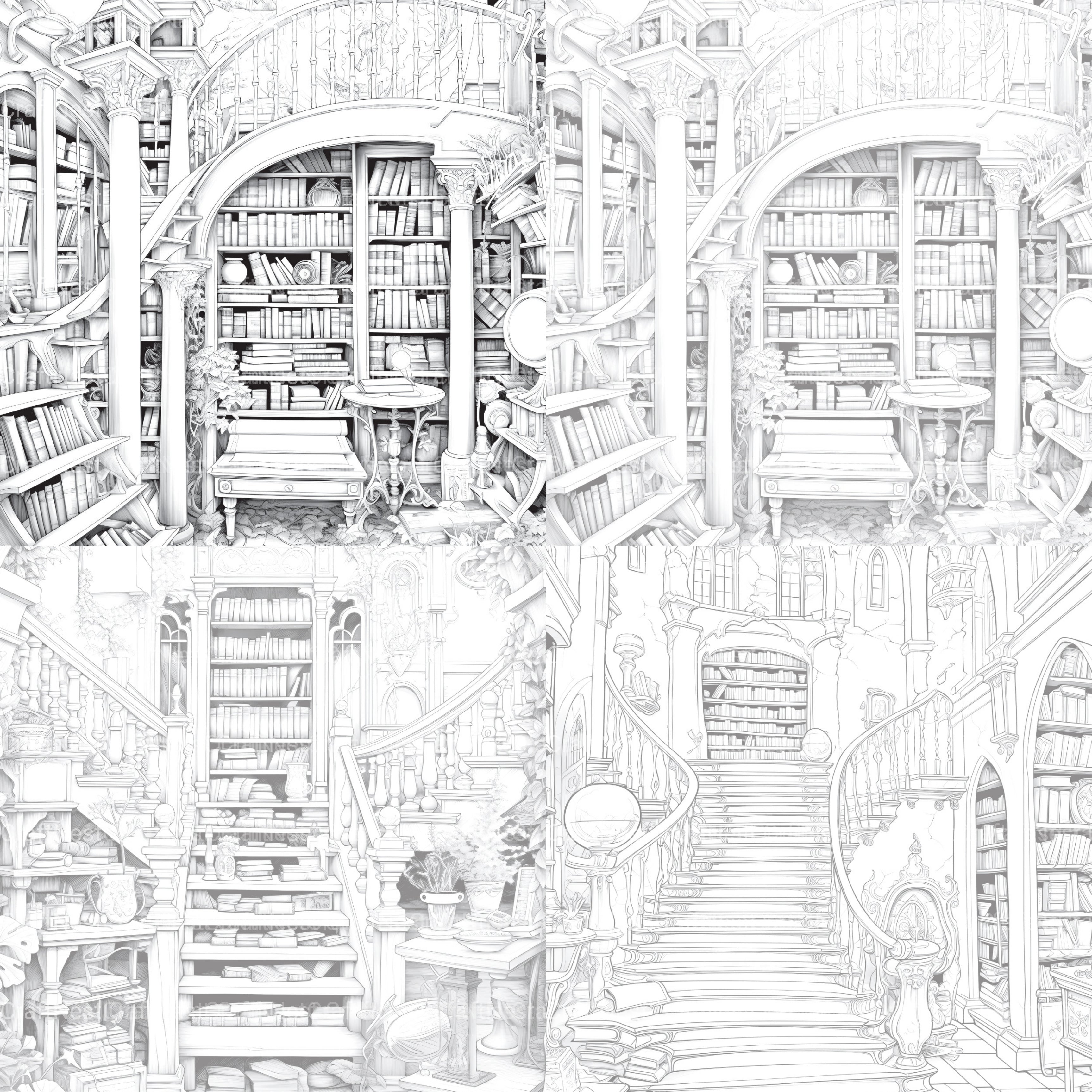 Enchanted Library Coloring Book - CraftNest - Digital Crafting and Art