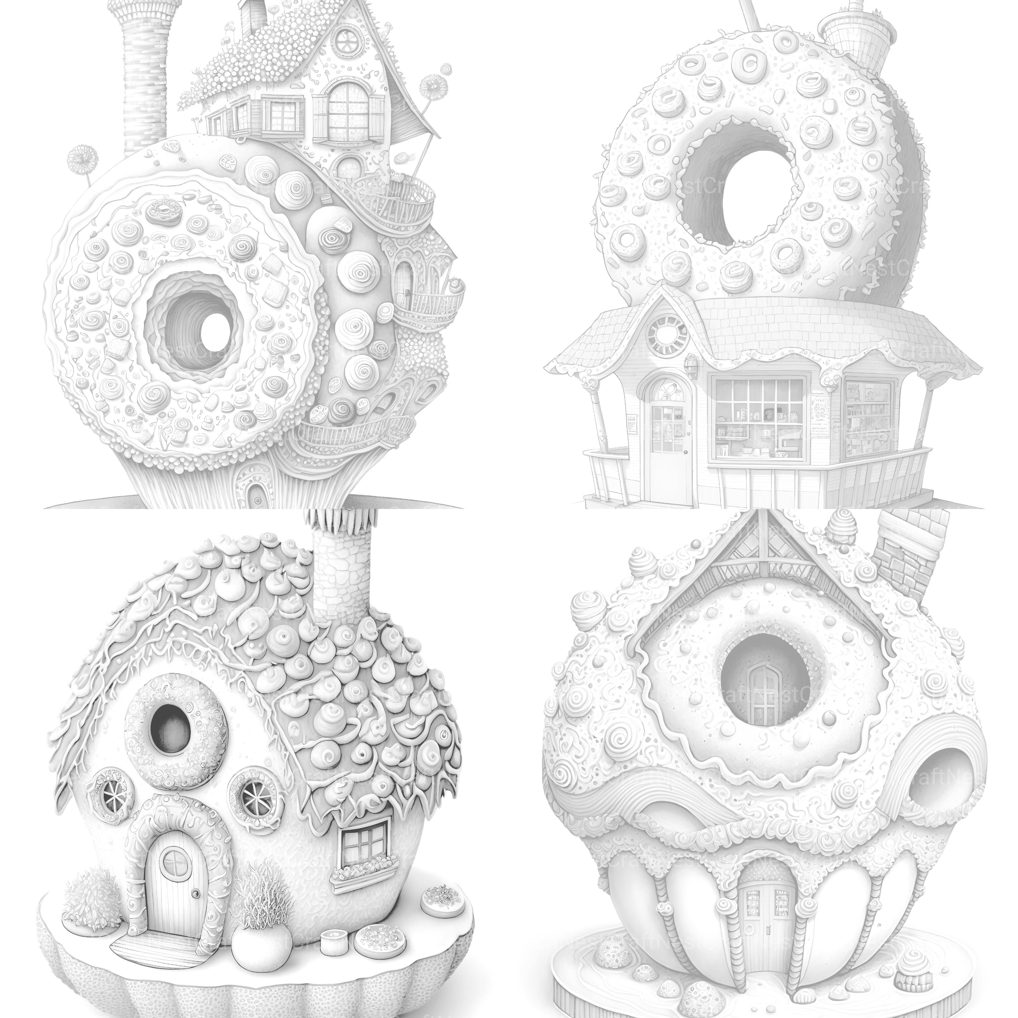 Donut House Coloring Book - CraftNest - Digital Crafting and Art