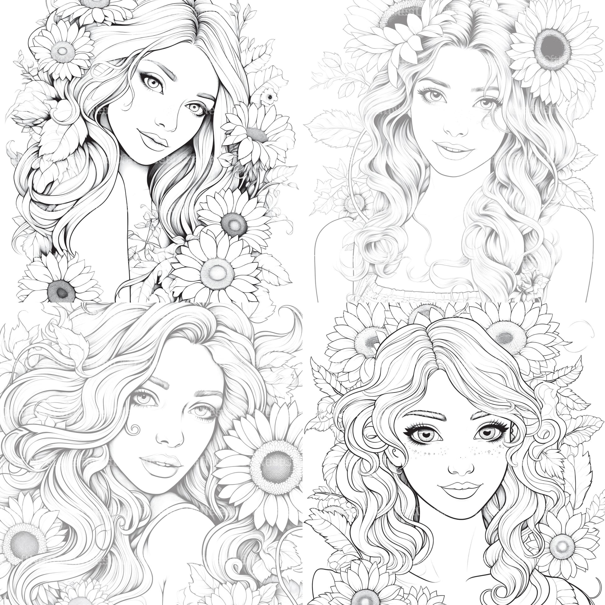 Venetian Carnival Woman Coloring Book - CraftNest - Digital Crafting and Art