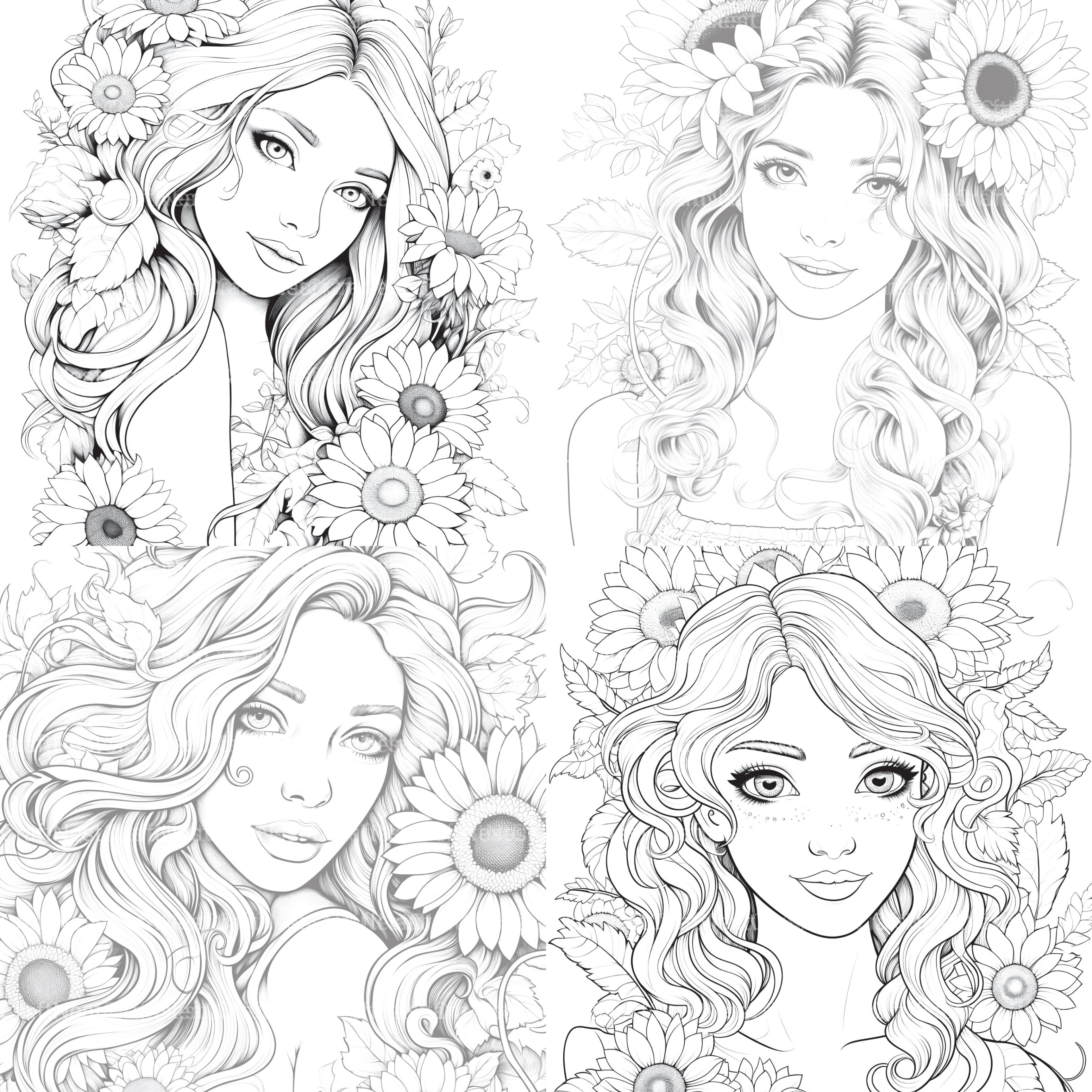 Venetian Carnival Woman Coloring Book - CraftNest - Digital Crafting and Art