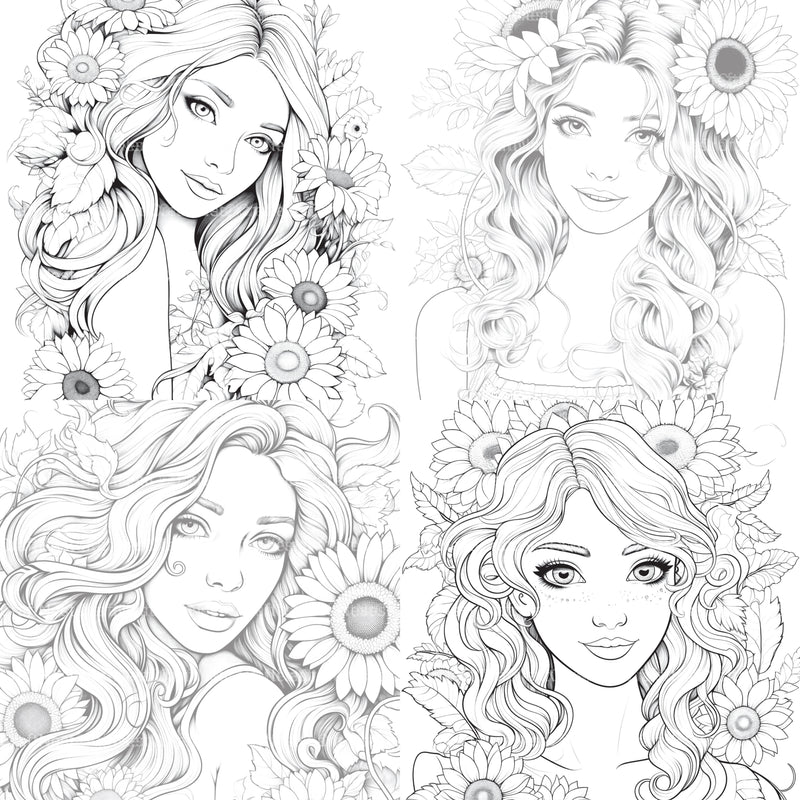 Venetian Carnival Woman Coloring Book - CraftNest - Digital Crafting and Art
