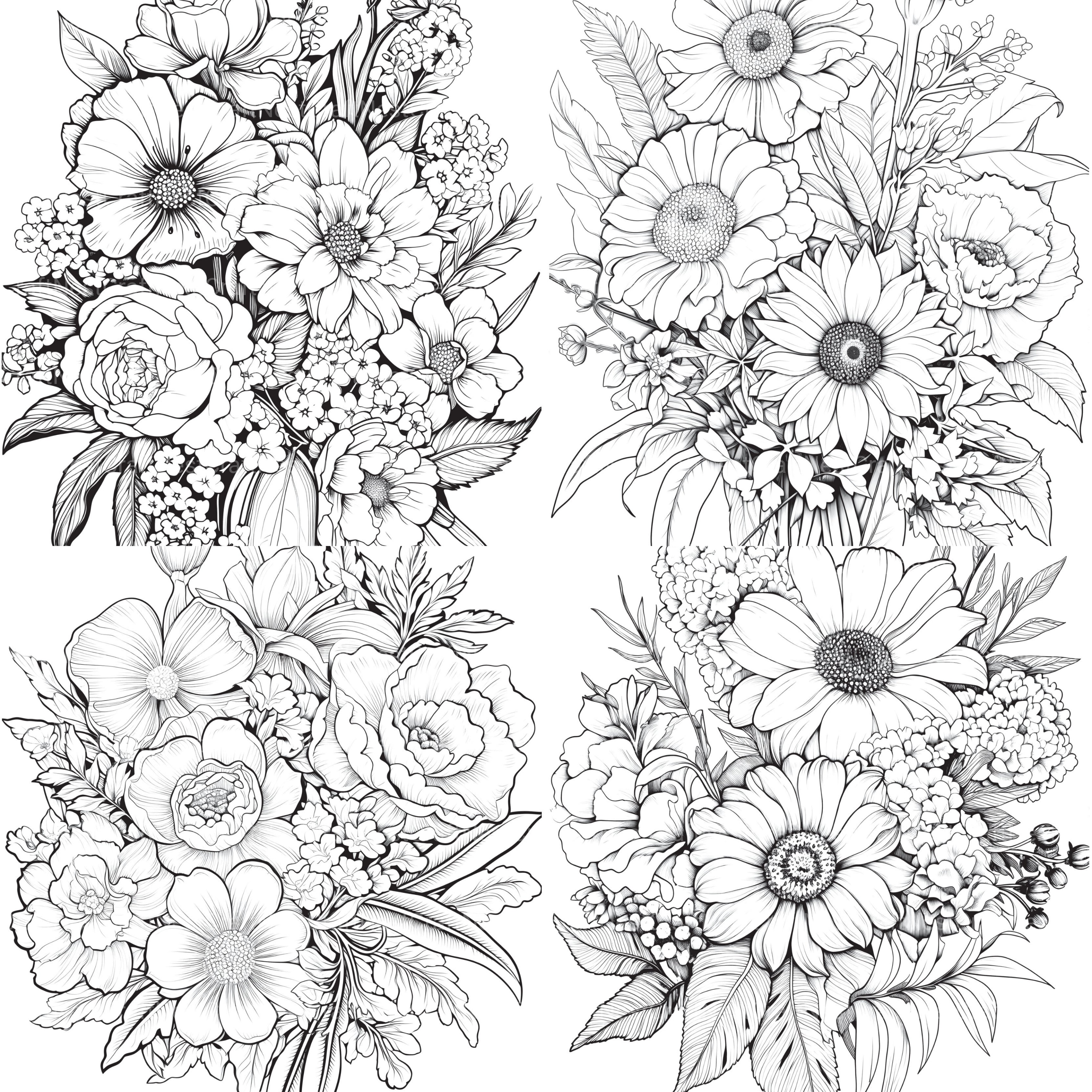 Flower Coloring Book 2 - CraftNest - Digital Crafting and Art