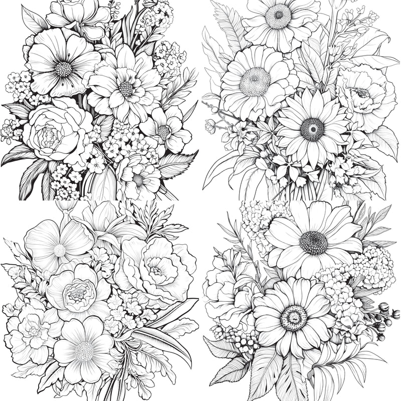 Flower Coloring Book 2 - CraftNest - Digital Crafting and Art