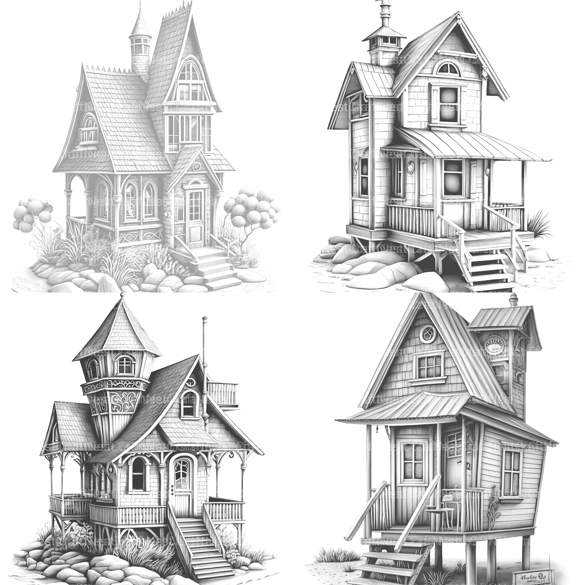 Beach House Coloring Book - CraftNest - Digital Crafting and Art
