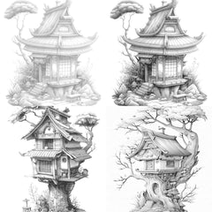 Japanese Tiny House Coloring Book - CraftNest - Digital Crafting and Art