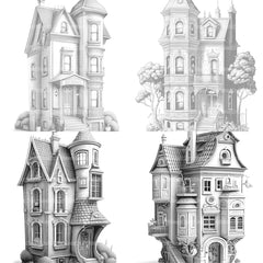 Townhouse Tiny House Coloring Book - CraftNest - Digital Crafting and Art