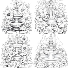 Blooming Fountain Coloring Book - CraftNest - Digital Crafting and Art