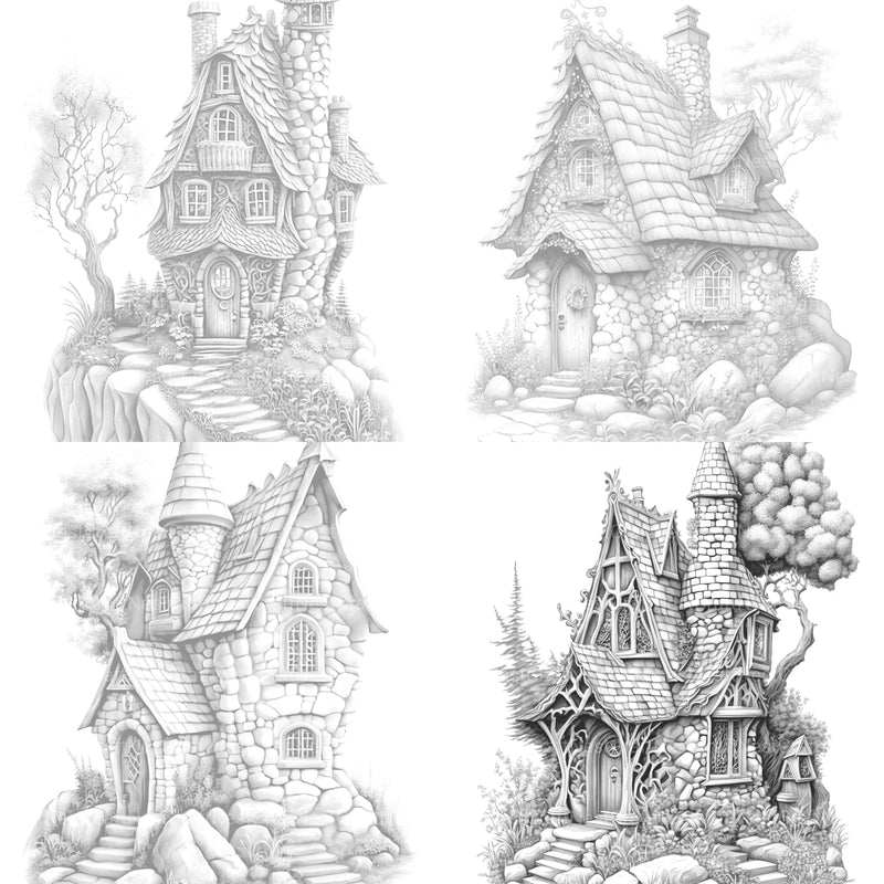Stone Fairy House Coloring Book - CraftNest - Digital Crafting and Art