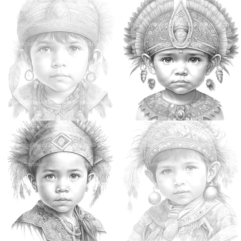 Inca Girl Coloring Book - CraftNest - Digital Crafting and Art