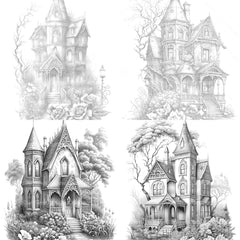 Gothic House Coloring Book - CraftNest - Digital Crafting and Art
