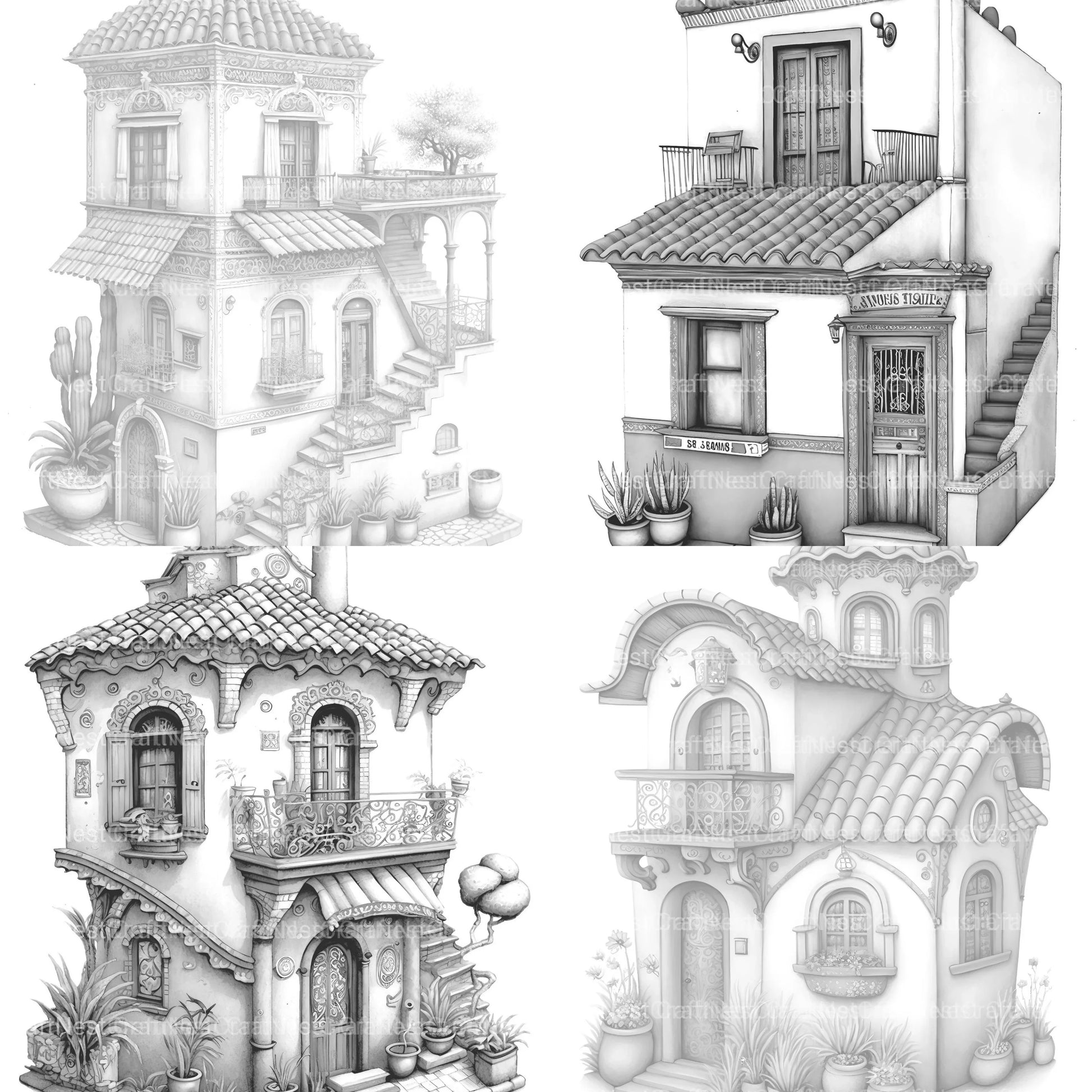 Mexican Tiny House Coloring Book - CraftNest - Digital Crafting and Art
