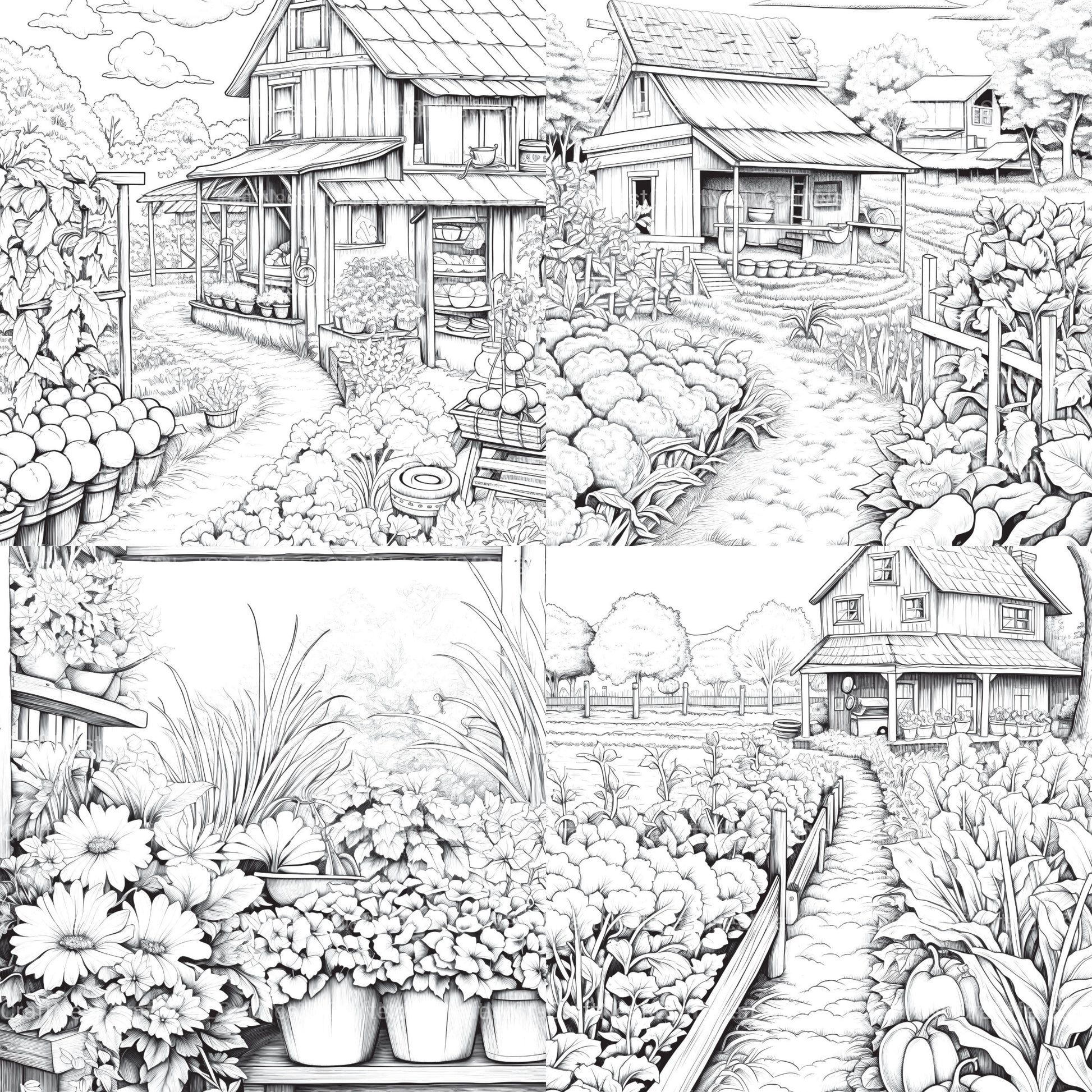 Farmers Garden Coloring Book 2 - CraftNest - Digital Crafting and Art