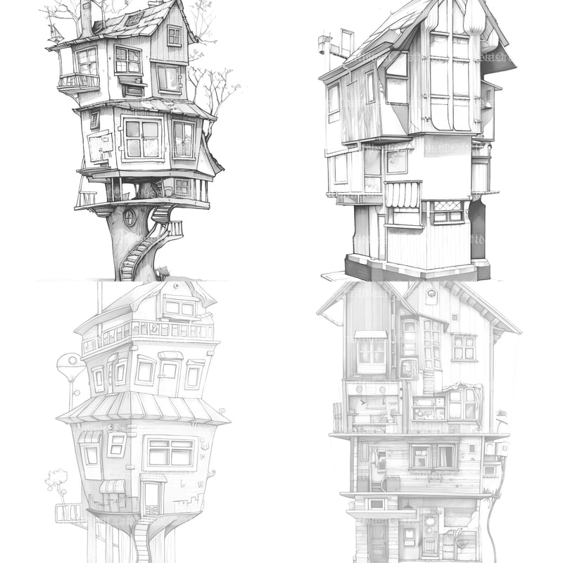 Contemporary Tiny House Coloring Book - CraftNest - Digital Crafting and Art