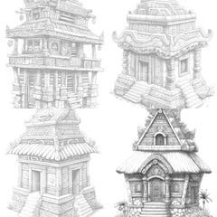 Castle Tiny House Coloring Book - CraftNest - Digital Crafting and Art