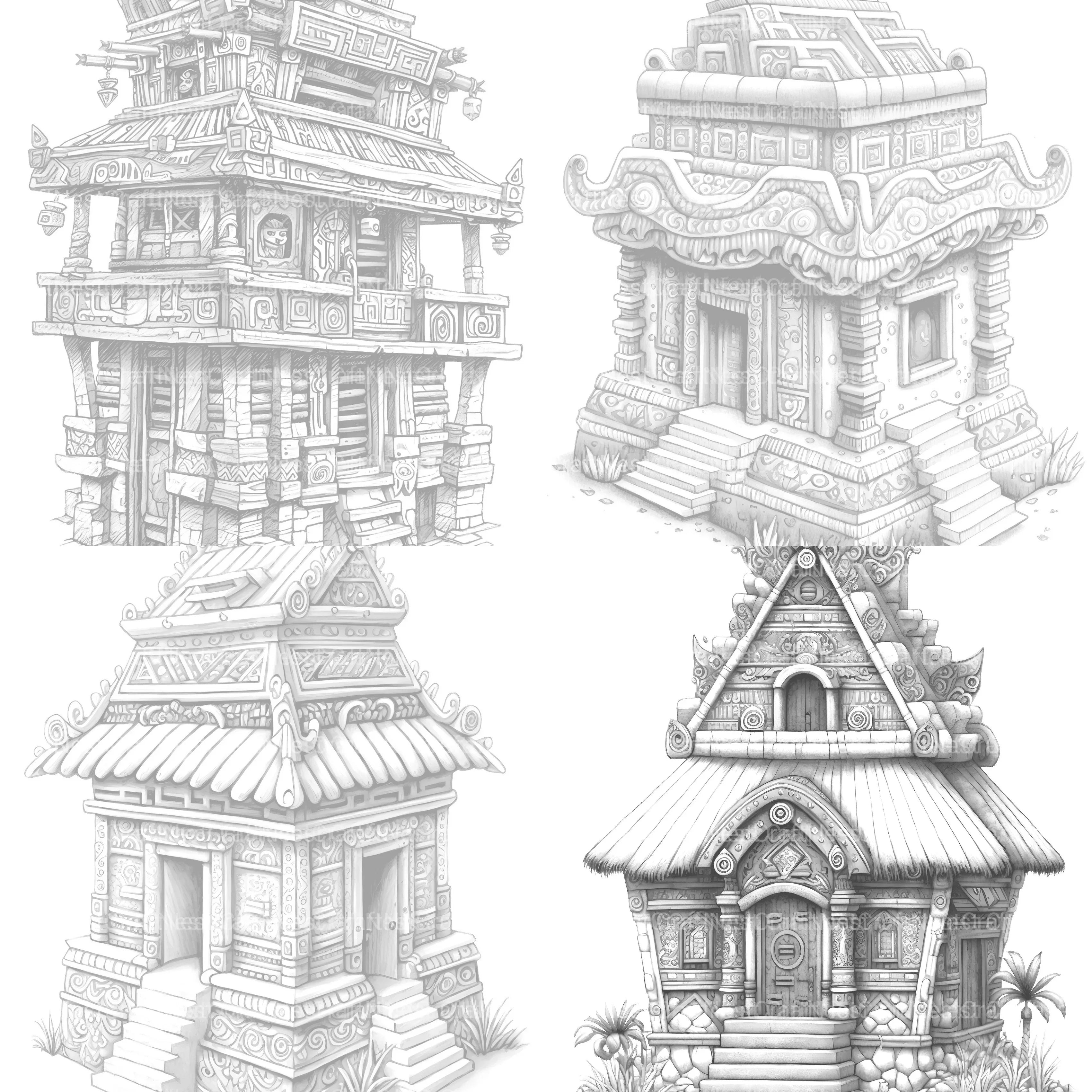 Castle Tiny House Coloring Book - CraftNest - Digital Crafting and Art