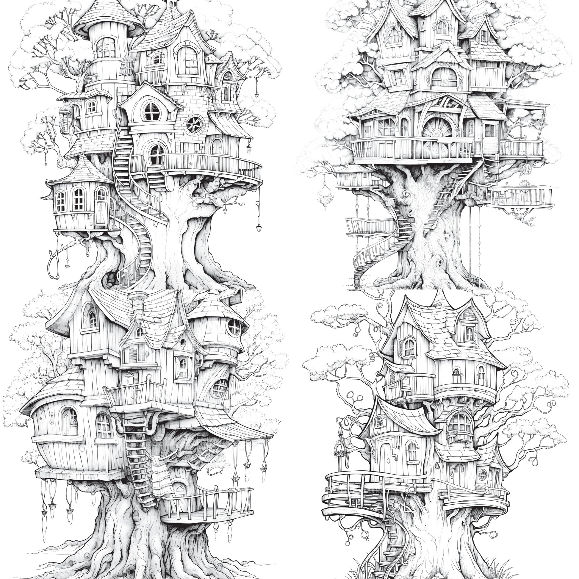 Treehouse Coloring Book - CraftNest - Digital Crafting and Art