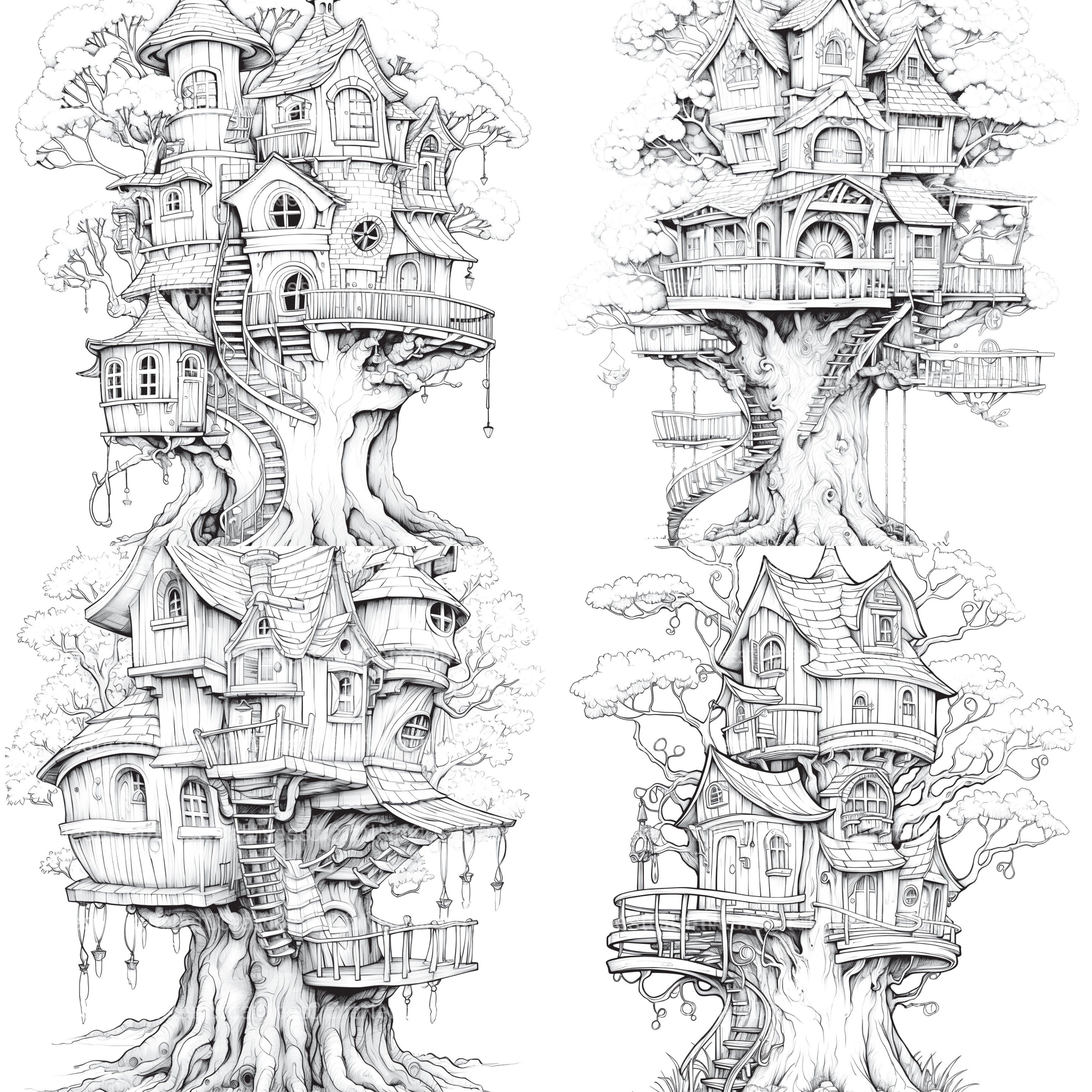 Treehouse Coloring Book - CraftNest - Digital Crafting and Art