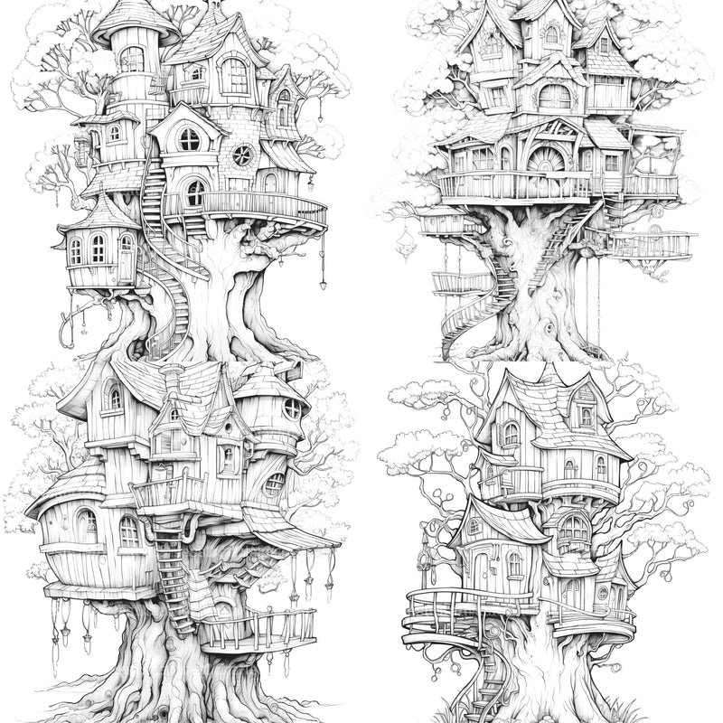 Treehouse Coloring Book - CraftNest - Digital Crafting and Art