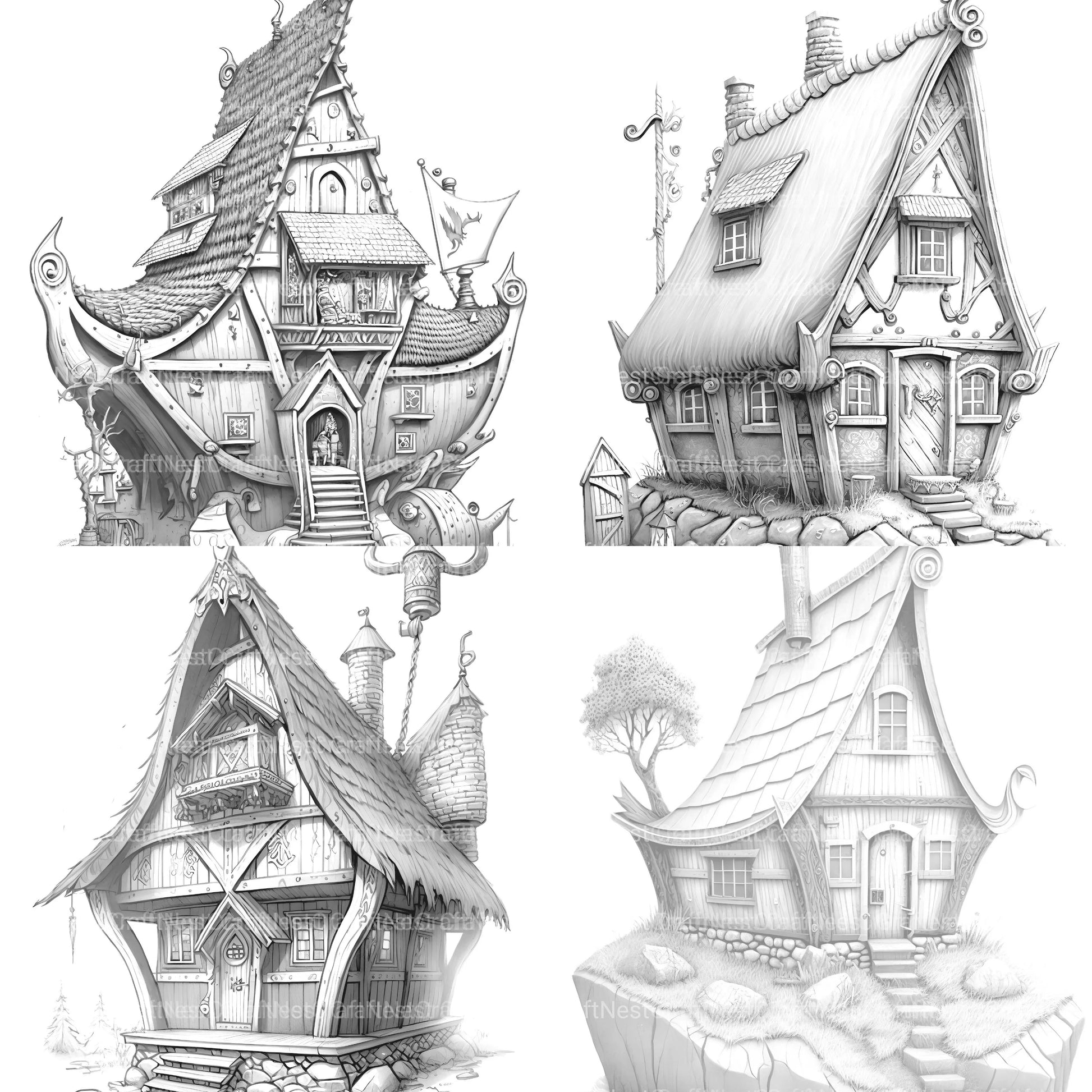 Viking Tiny House Coloring Book - CraftNest - Digital Crafting and Art