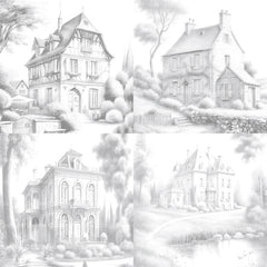 Old French Houses Coloring Book - CraftNest - Digital Crafting and Art