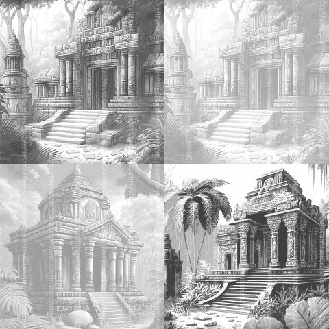 Lost Temples Coloring Book - CraftNest - Digital Crafting and Art