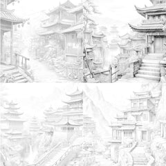 Old Chinese Villages Coloring Book - CraftNest - Digital Crafting and Art
