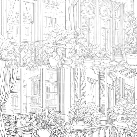 Mediterranean Windows Coloring Book - CraftNest - Digital Crafting and Art