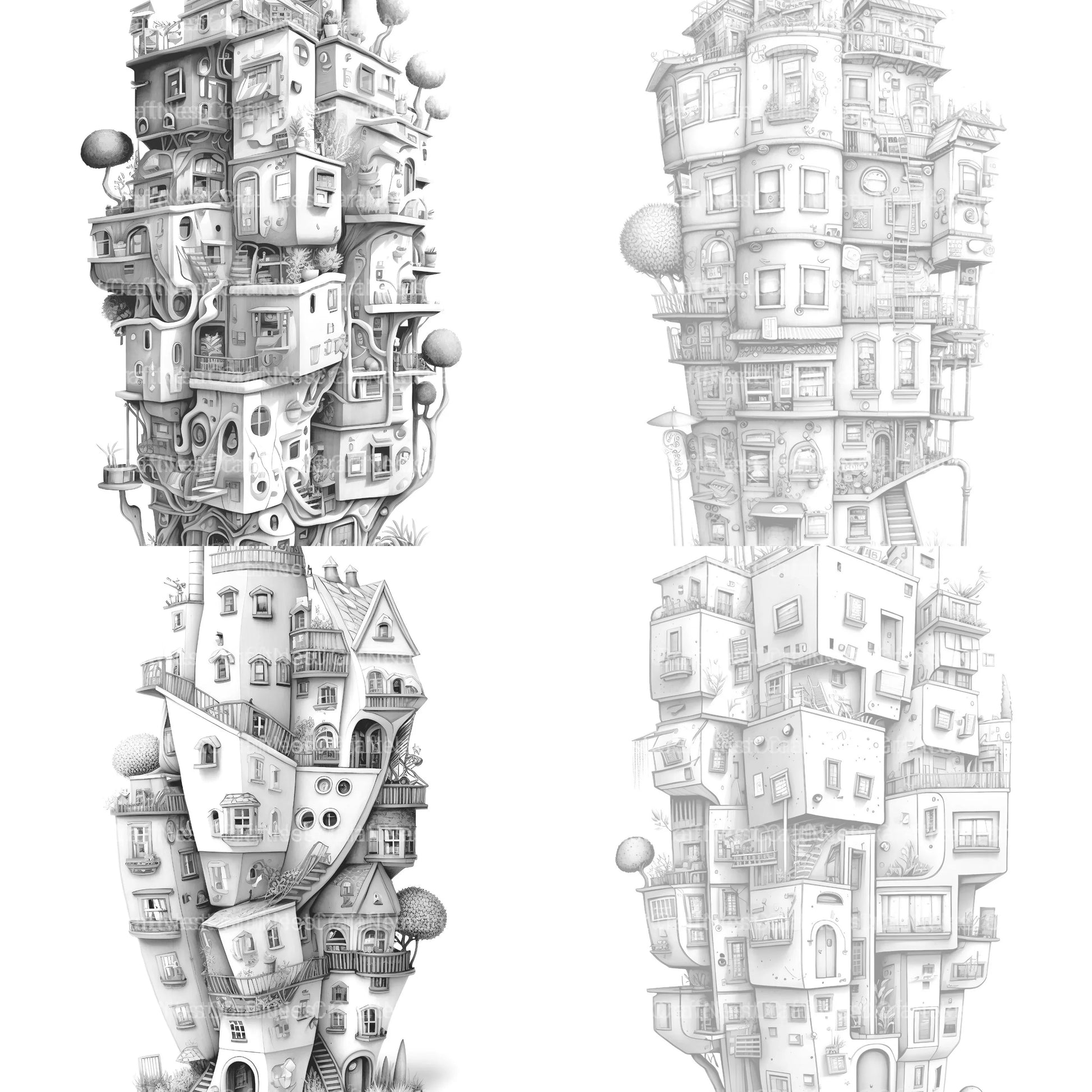 Condominium Tiny House Coloring Book - CraftNest - Digital Crafting and Art