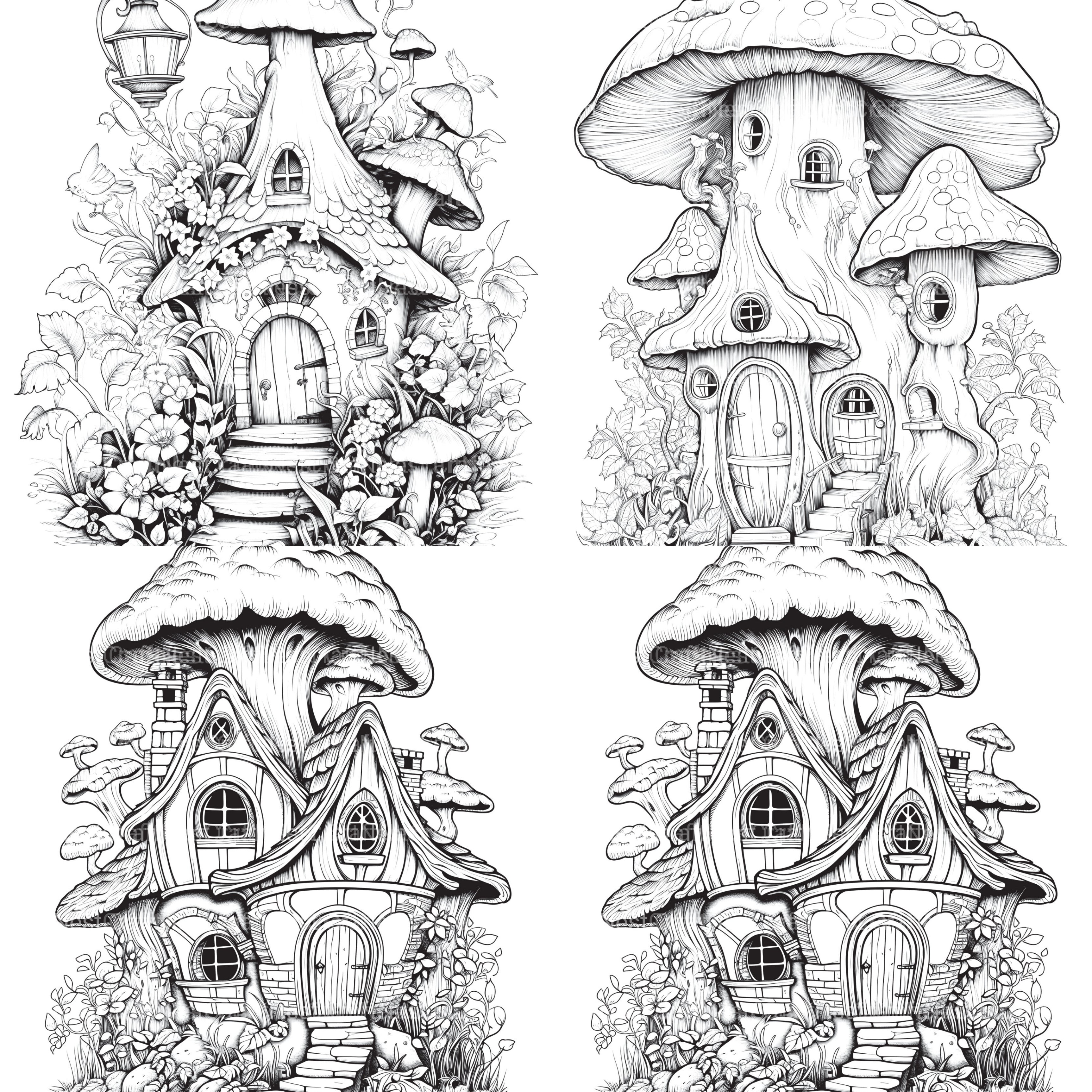 Fairy Houses Coloring Book - CraftNest - Digital Crafting and Art