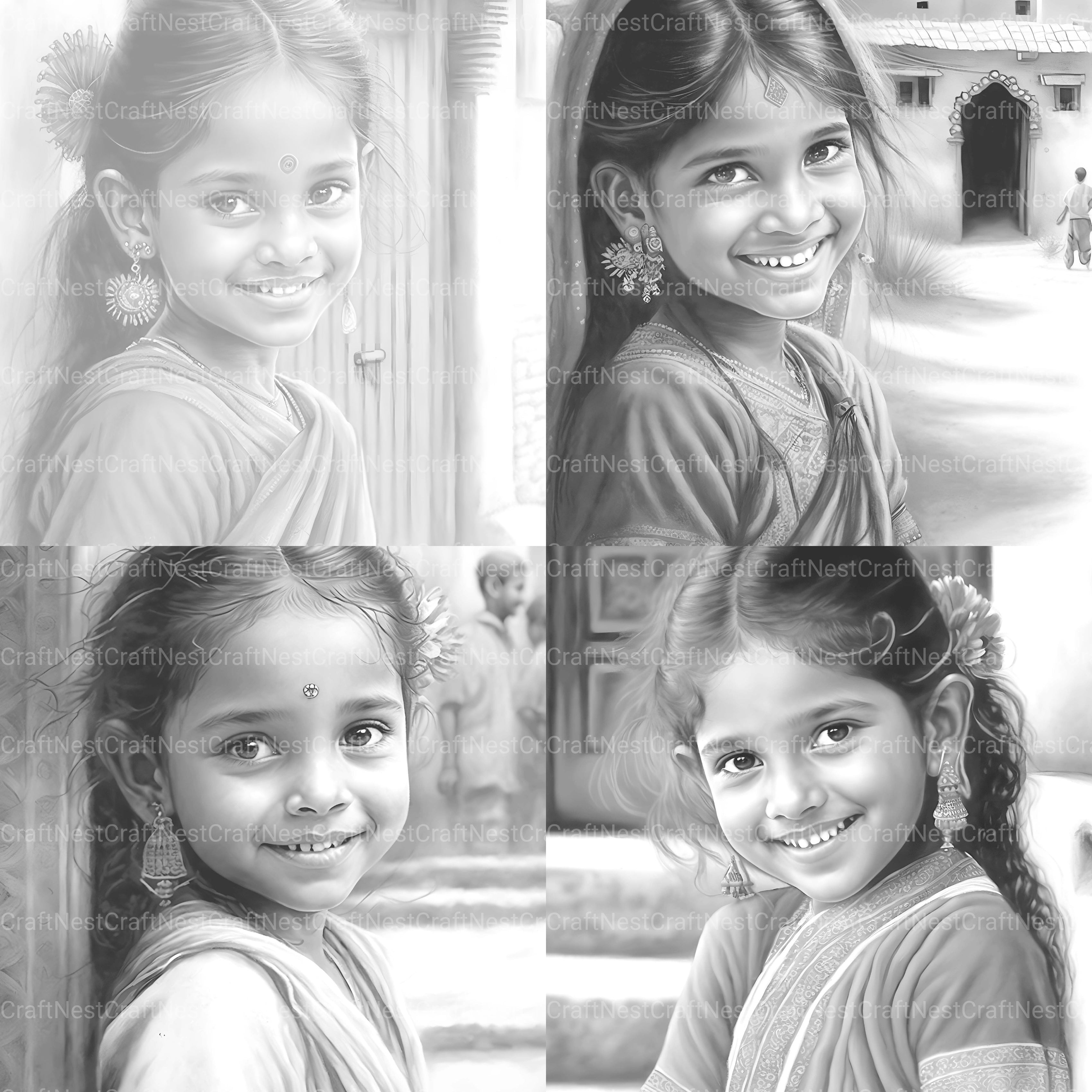 Indian Girl Coloring Book - CraftNest - Digital Crafting and Art