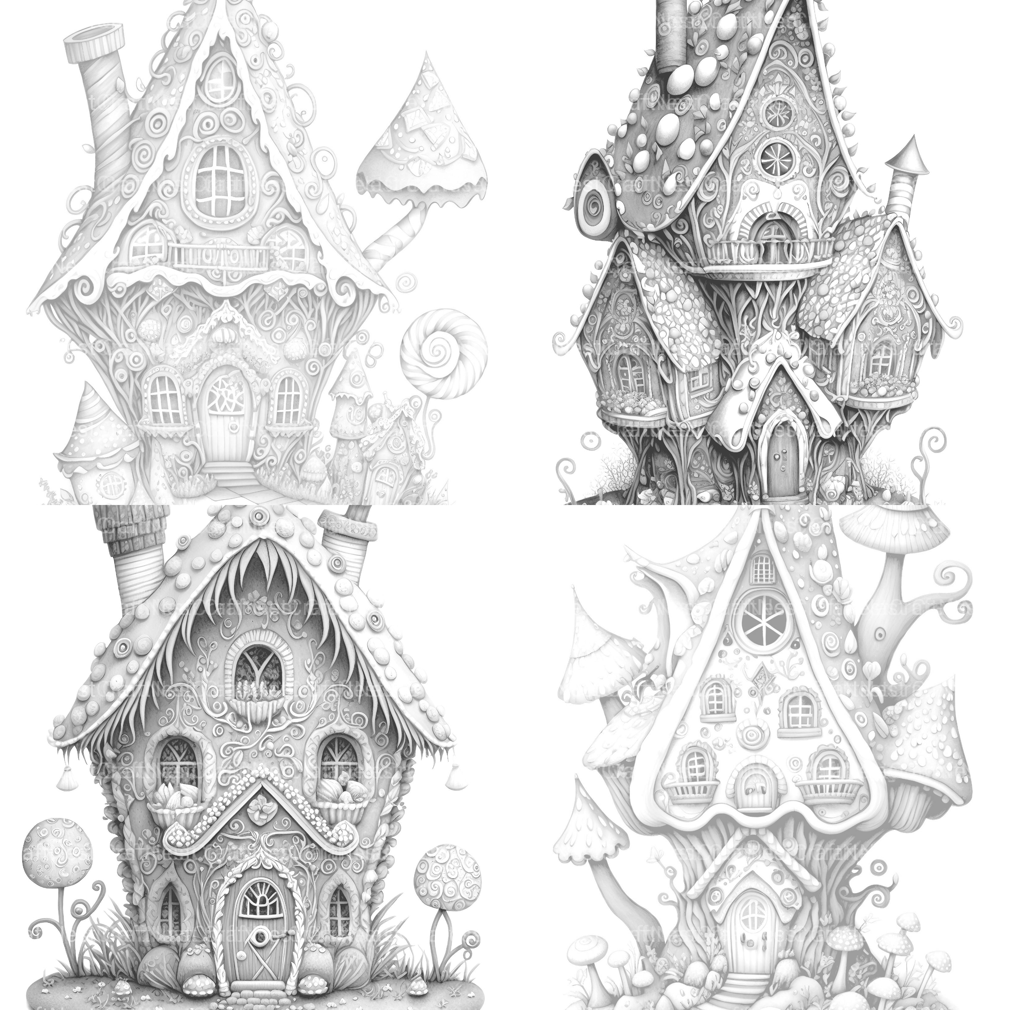 Gingerbread Fairy House Coloring Book - CraftNest - Digital Crafting and Art