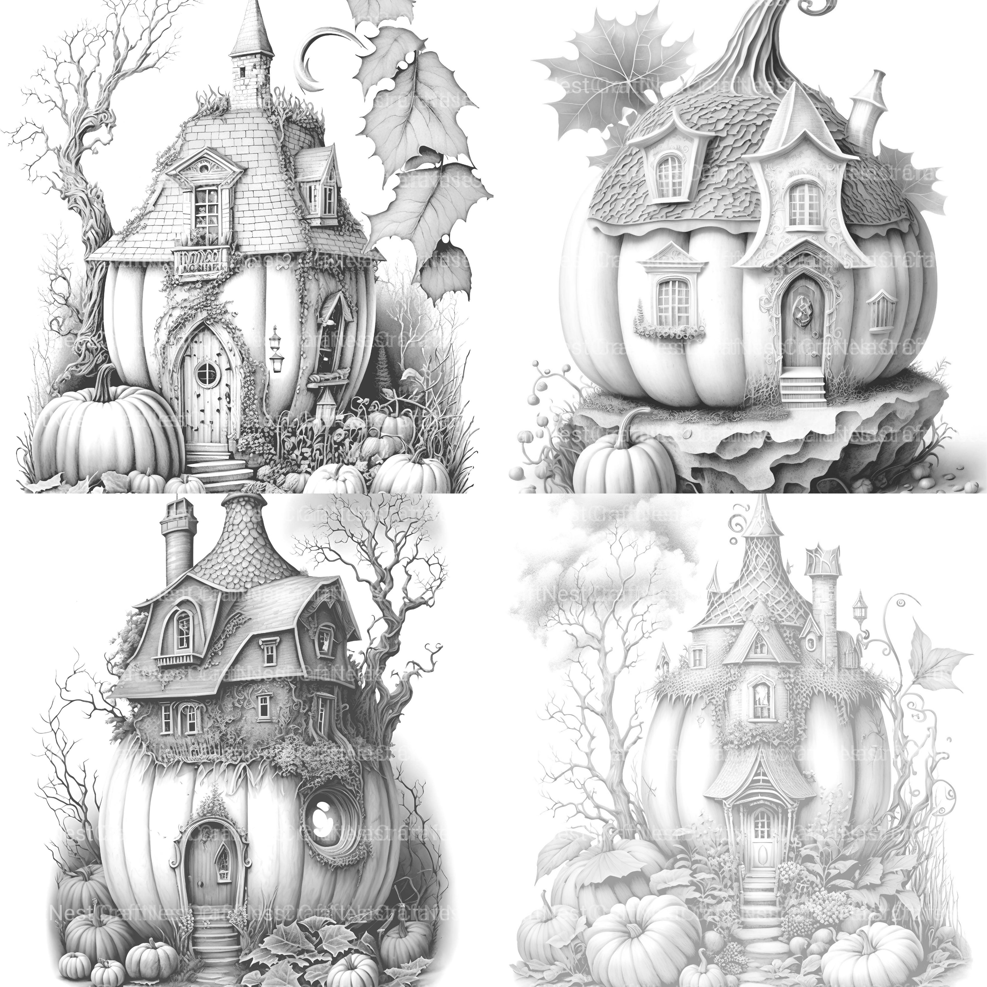 Pumpkin Fairy House Coloring Book - CraftNest - Digital Crafting and Art