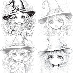 Cute Witch Coloring Book - CraftNest - Digital Crafting and Art