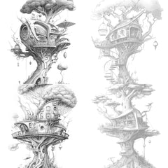 Future Treehouse Coloring Book - CraftNest - Digital Crafting and Art