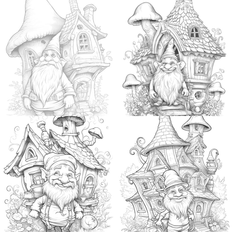 Gnome Coloring Book 2 - CraftNest - Digital Crafting and Art