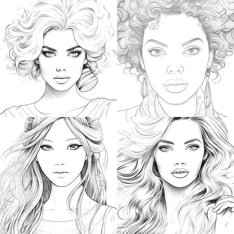 Beautiful Women Coloring Book - CraftNest - Digital Crafting and Art