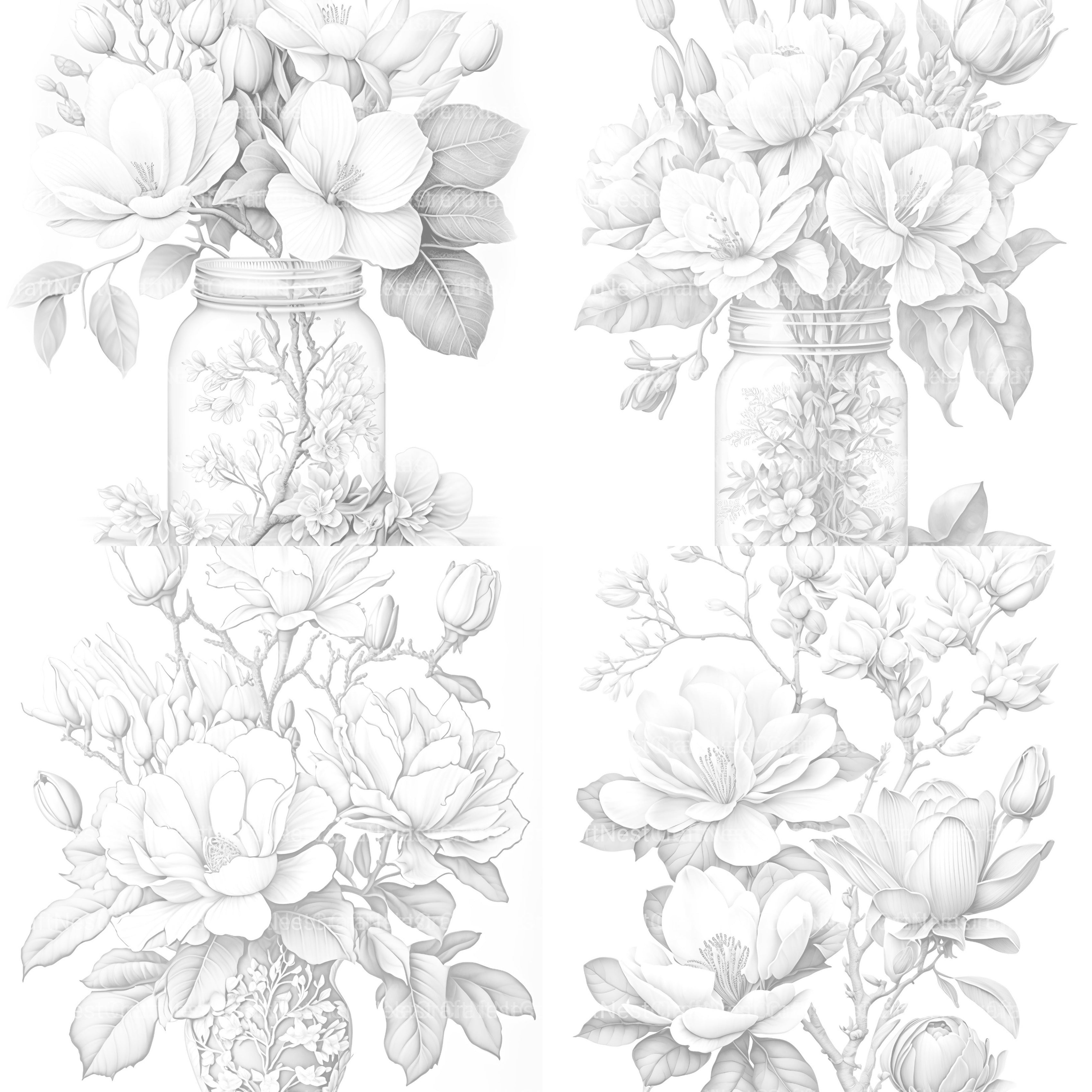 Magnolia Flower Coloring Book - CraftNest - Digital Crafting and Art