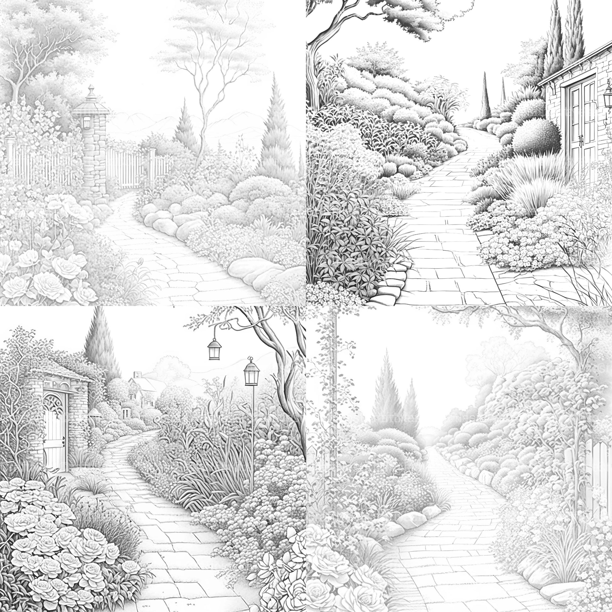 Garden Path Coloring Book - CraftNest - Digital Crafting and Art