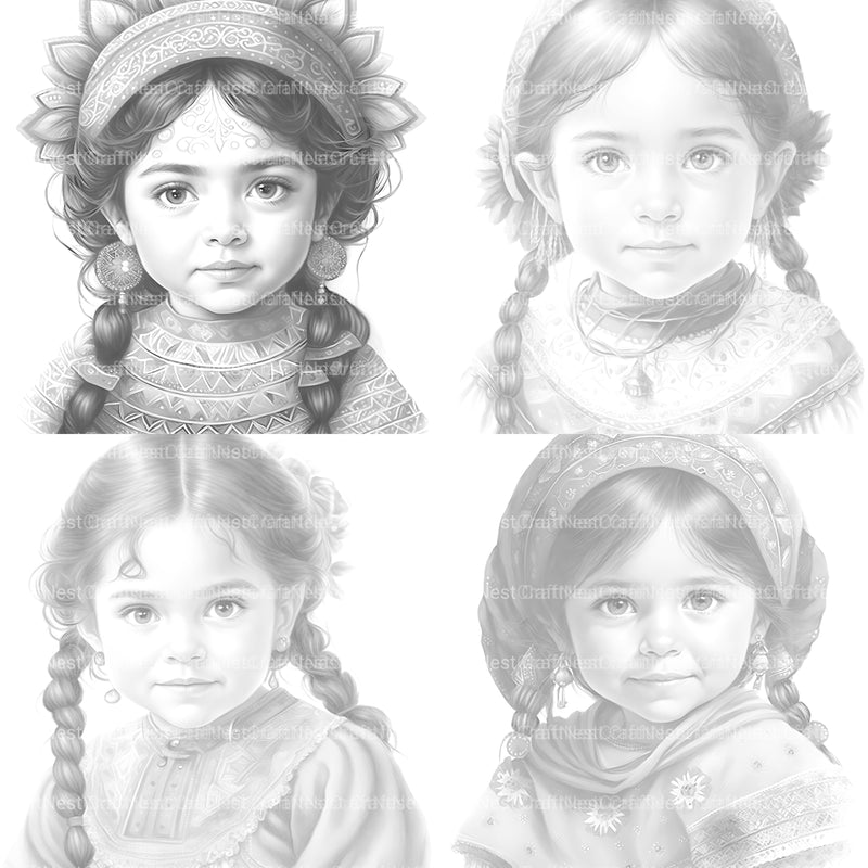 Cute Mexican Girl Coloring Book - CraftNest - Digital Crafting and Art