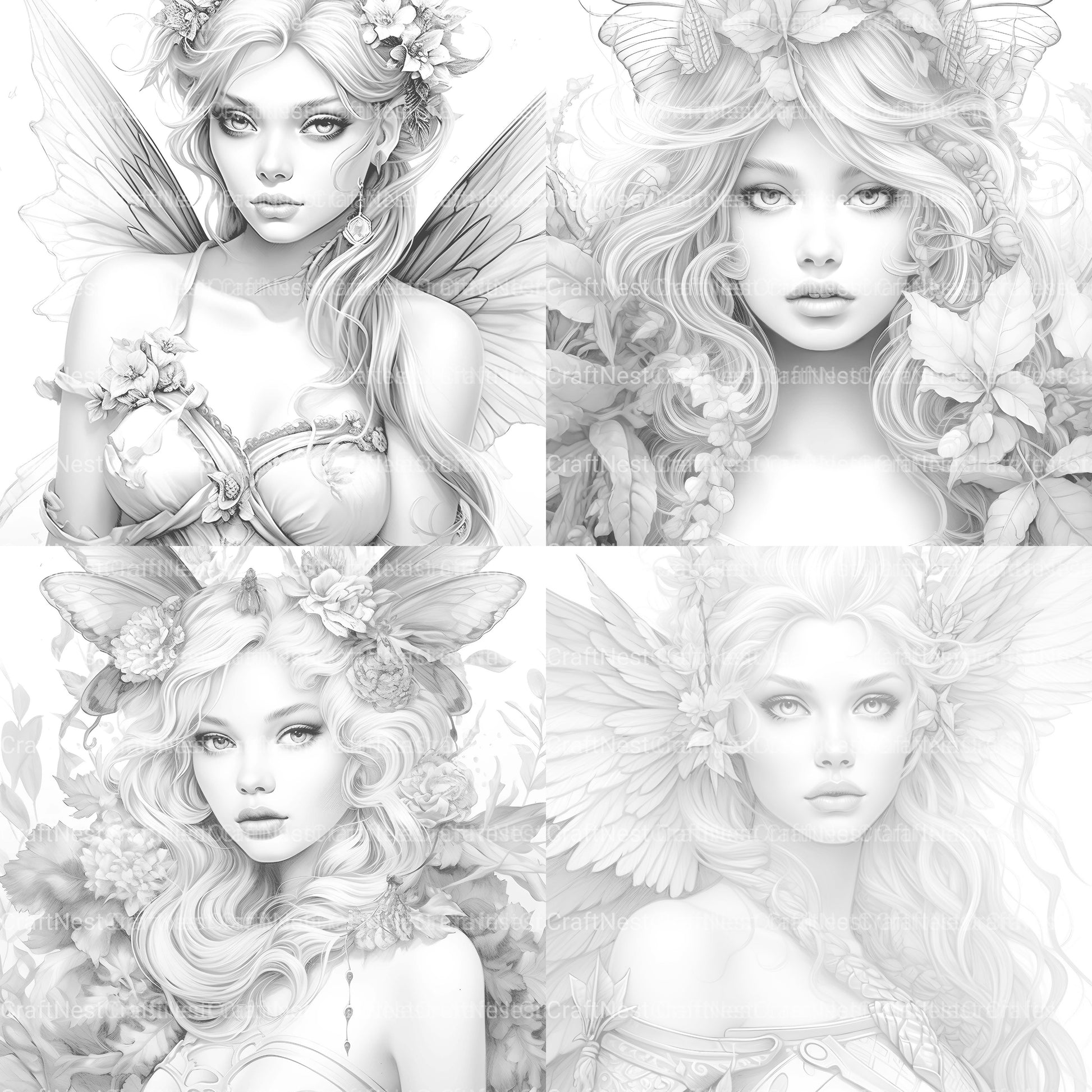 Beautiful Fairy Coloring Book - CraftNest - Digital Crafting and Art