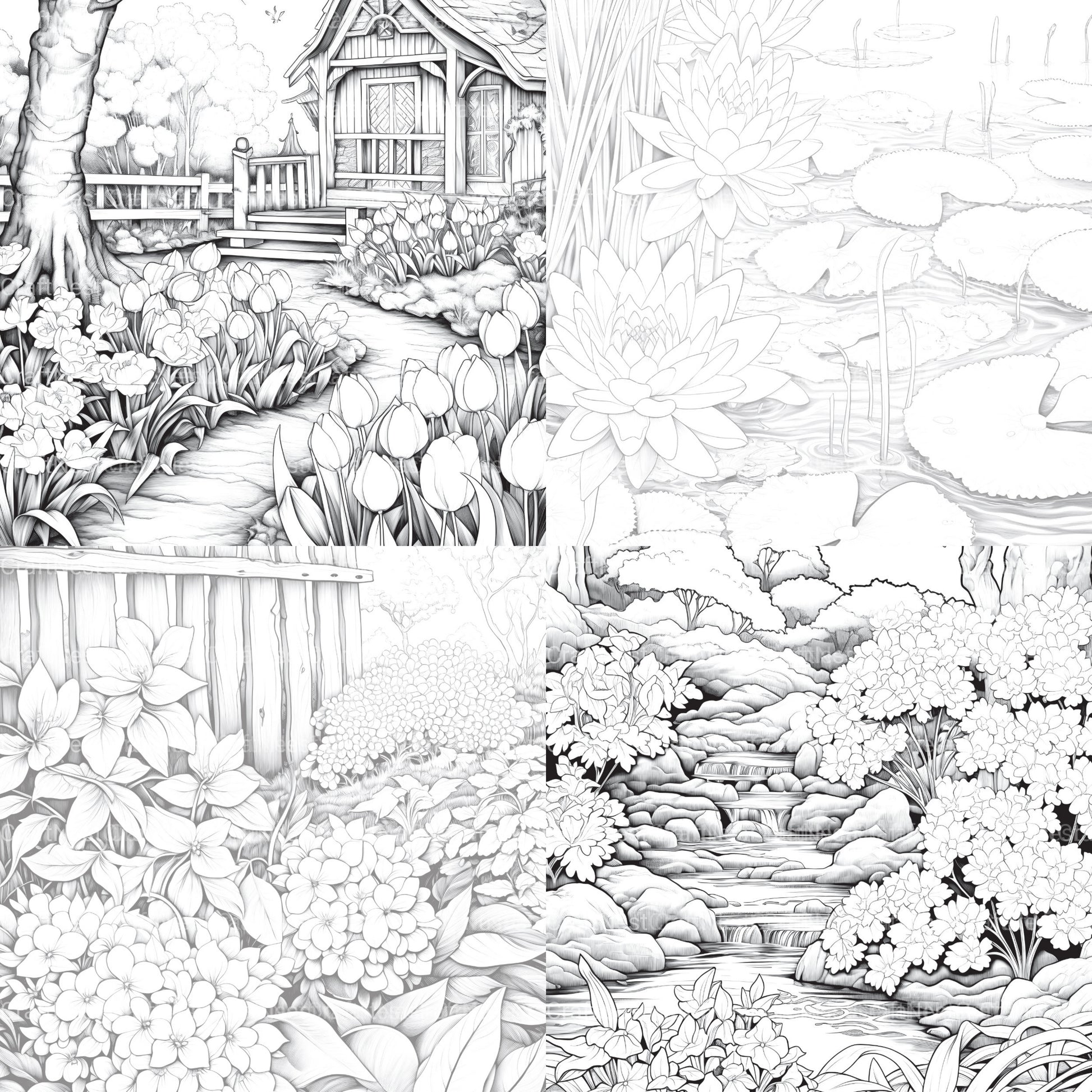 Springtime Garden Coloring Book - CraftNest - Digital Crafting and Art